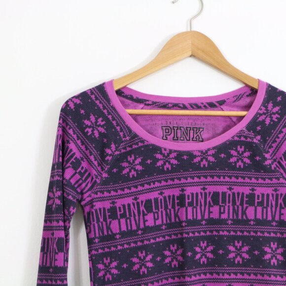 *PINK Purple & Black Long Sleeve Thermal - Picture 4 of 9